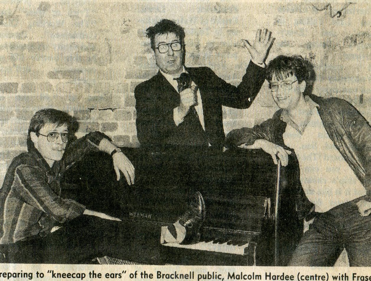 Fraser Skeoch, Malcolm Hardee and Ron McAllister at the launch of The Friday Alternative